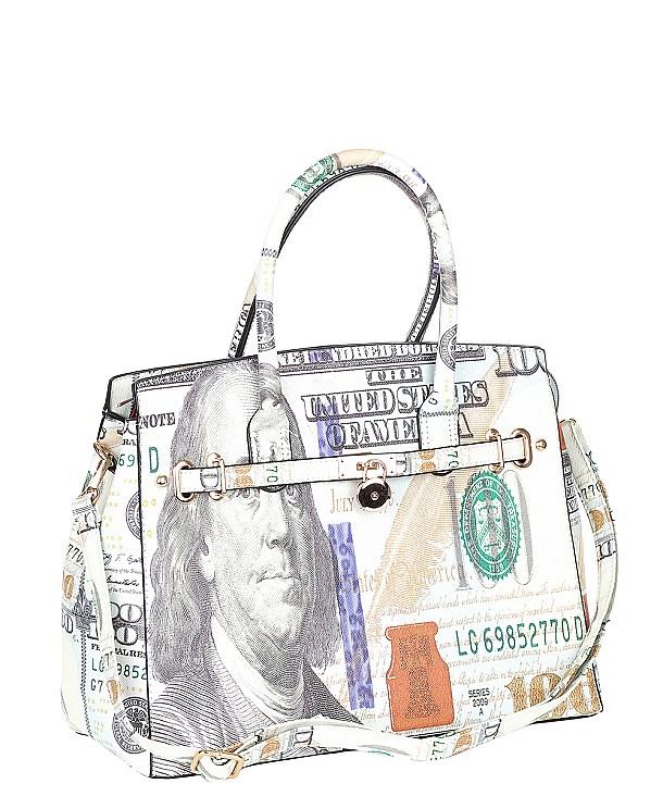 OVERSIZE Big Hundred Dollar Bill Print Tote Bag CA6755 > Fashion